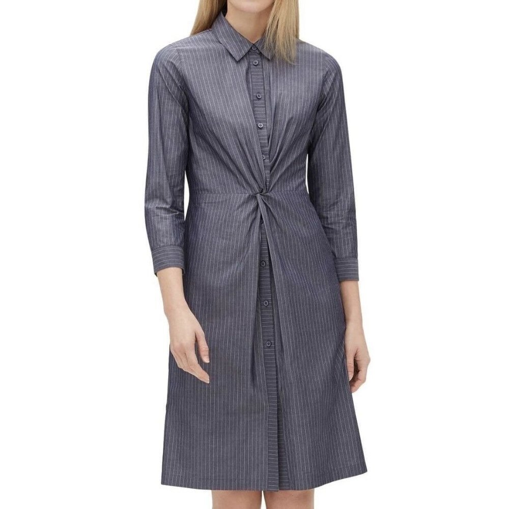 Lafayette 148 Federica Dress Blue Note Stripe 8